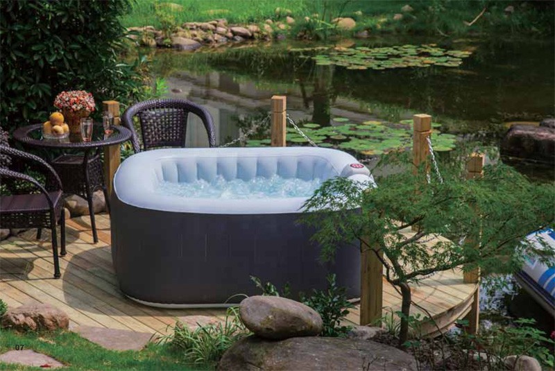 Ø160cm square 4-person spa PVC, FJORD 4 grey Mspa Square inflatable hot tub MSpa 